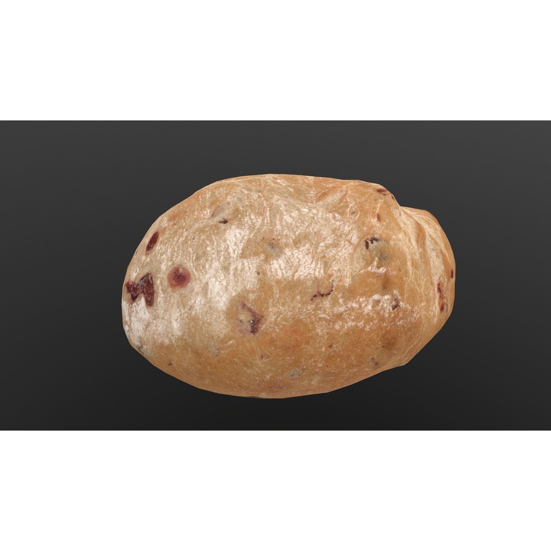 Cranberry Bread 3D Model – Low Poly PBR Game Asset, FBX - View 11