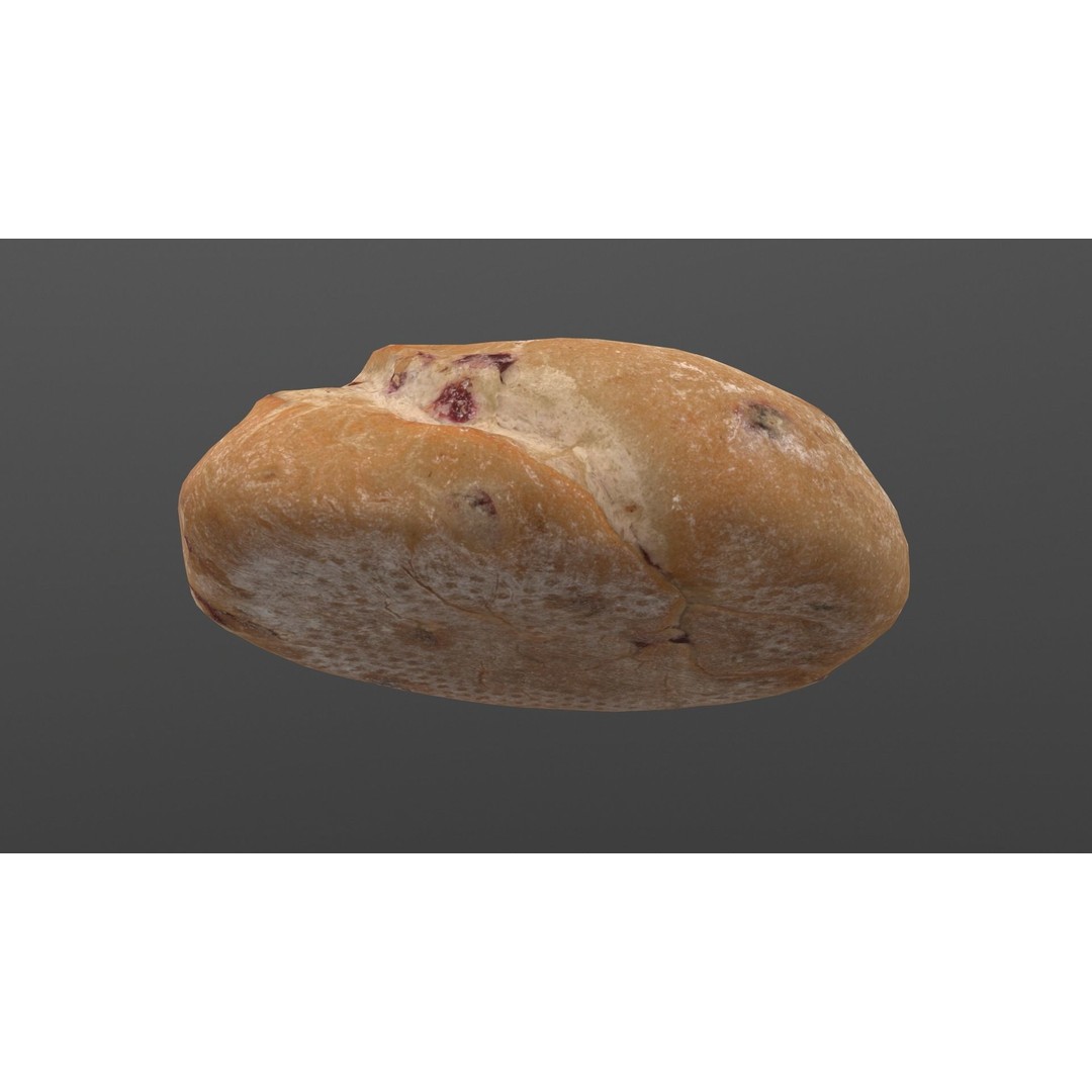 Cranberry Bread 3D Model – Low Poly PBR Game Asset, FBX - View 13
