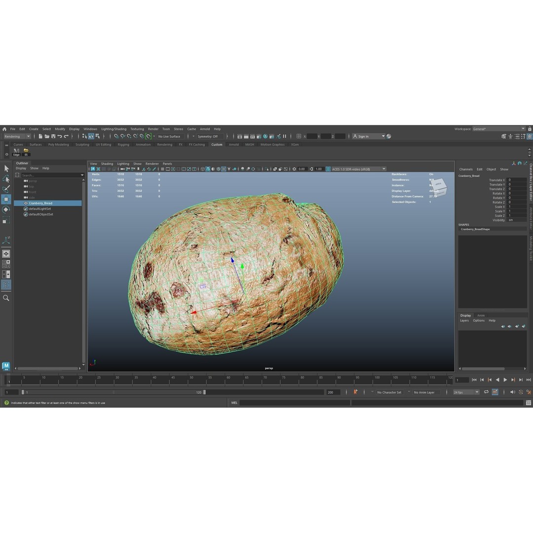 Cranberry Bread 3D Model – Low Poly PBR Game Asset, FBX - View 15