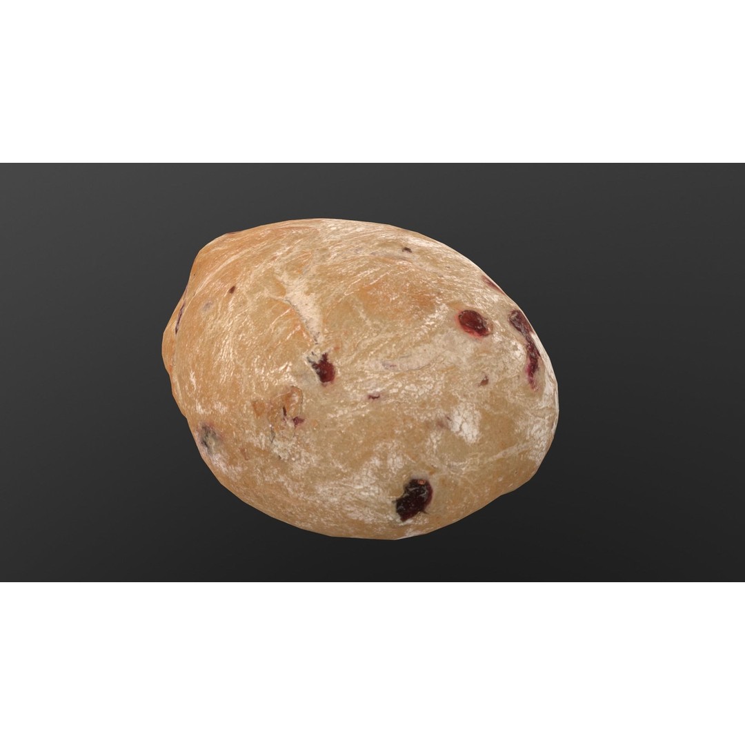 Cranberry Bread 3D Model – Low Poly PBR Game Asset, FBX - View 4