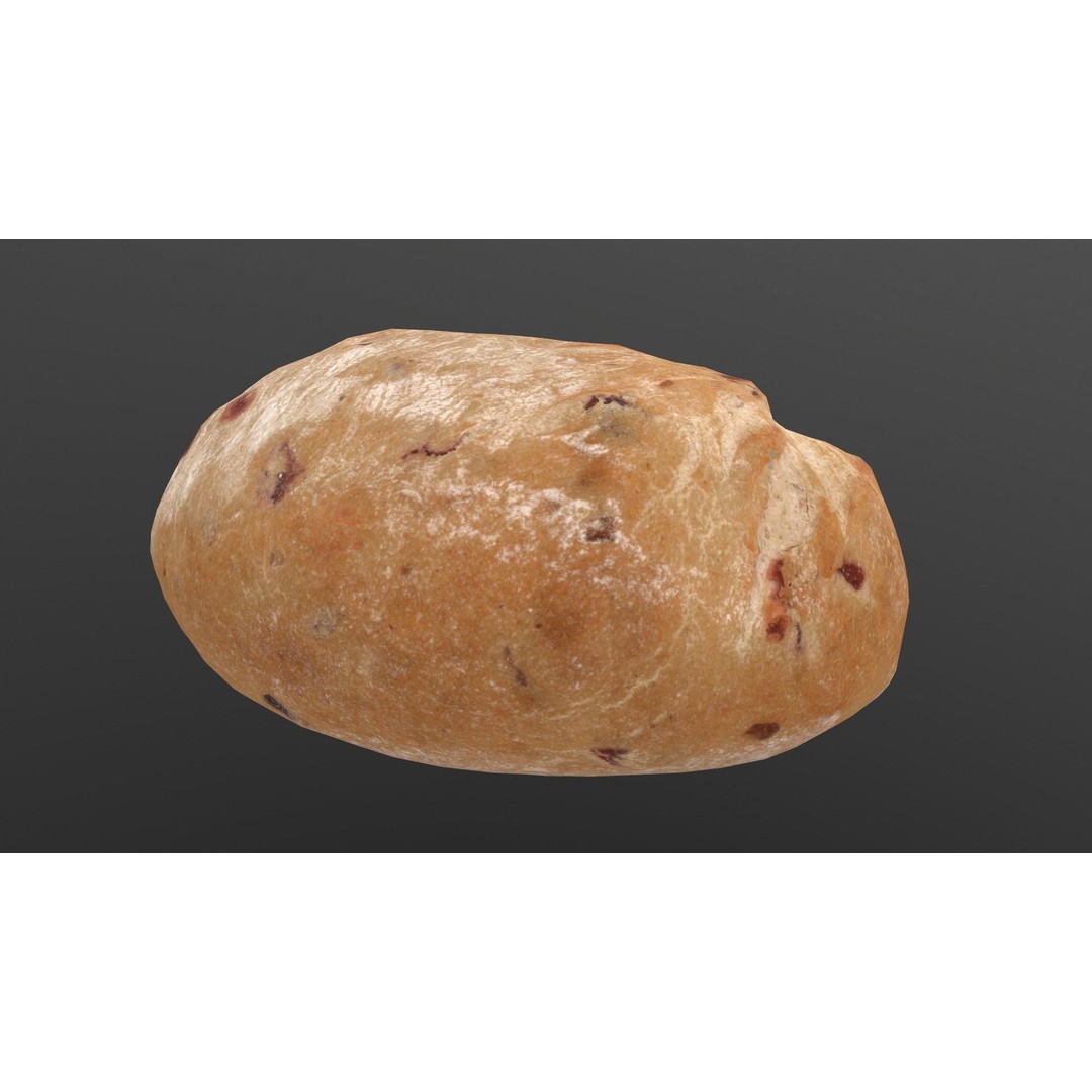 Cranberry Bread 3D Model – Low Poly PBR Game Asset, FBX - View 7
