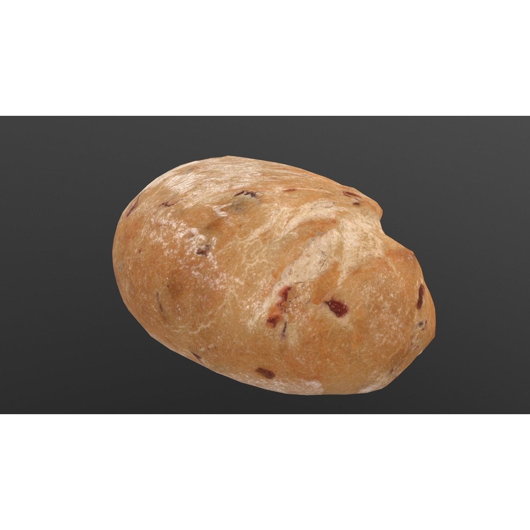 Cranberry Bread 3D Model – Low Poly PBR Game Asset, FBX - View 8