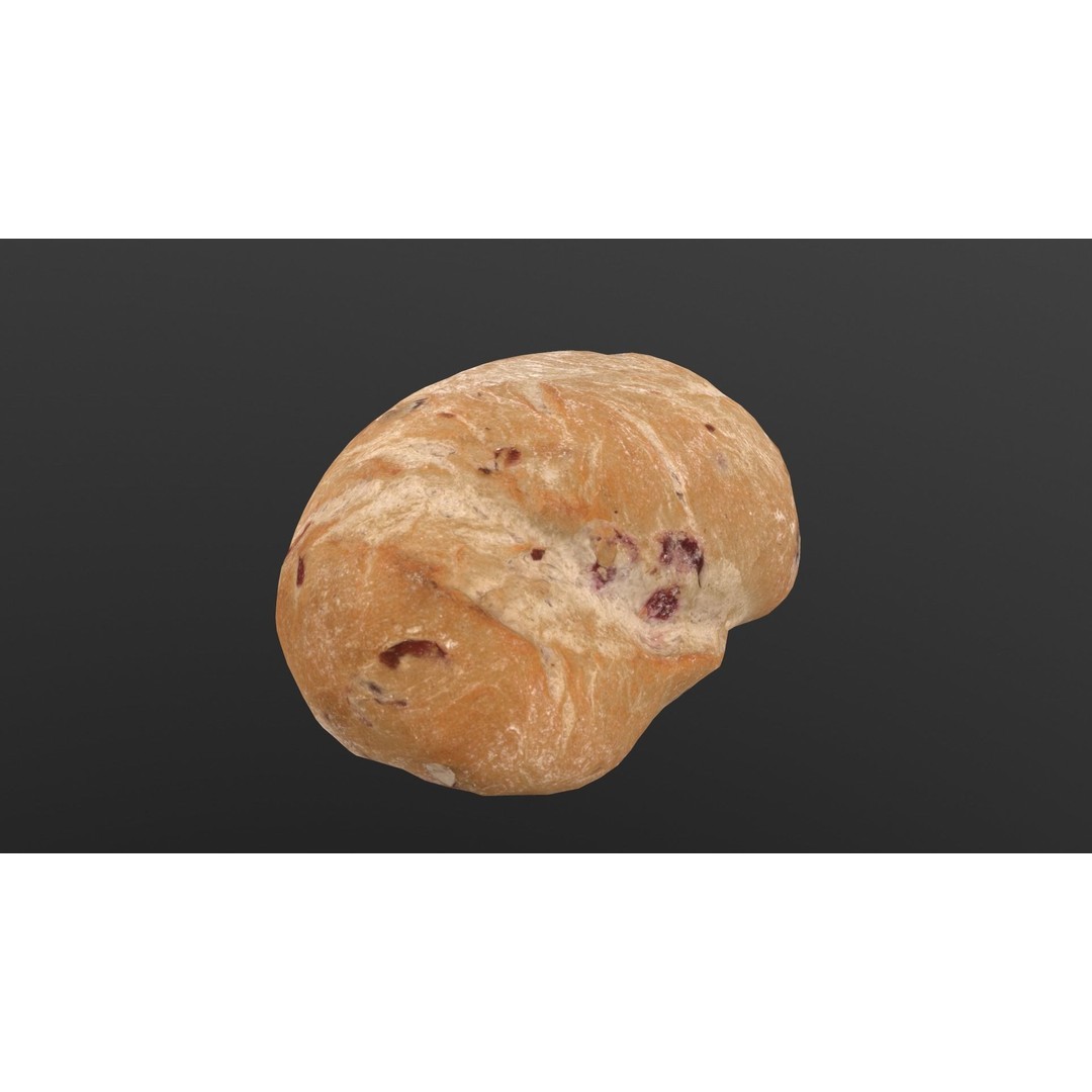 Cranberry Bread 3D Model – Low Poly PBR Game Asset, FBX - View 9