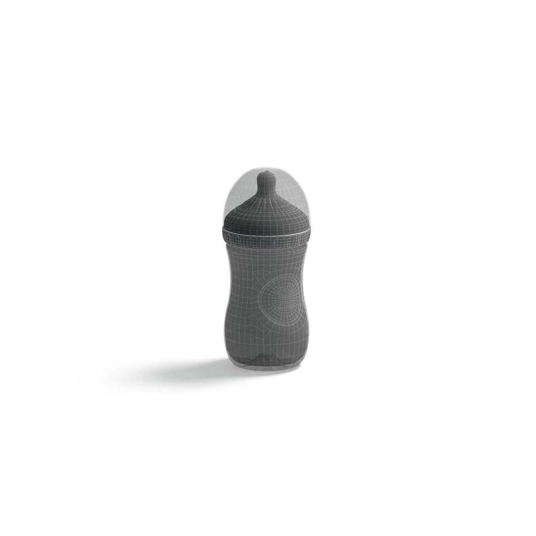 Empty Plastic Baby Bottle 3D Model – Realistic PBR Container, FBX & OBJ - View 8