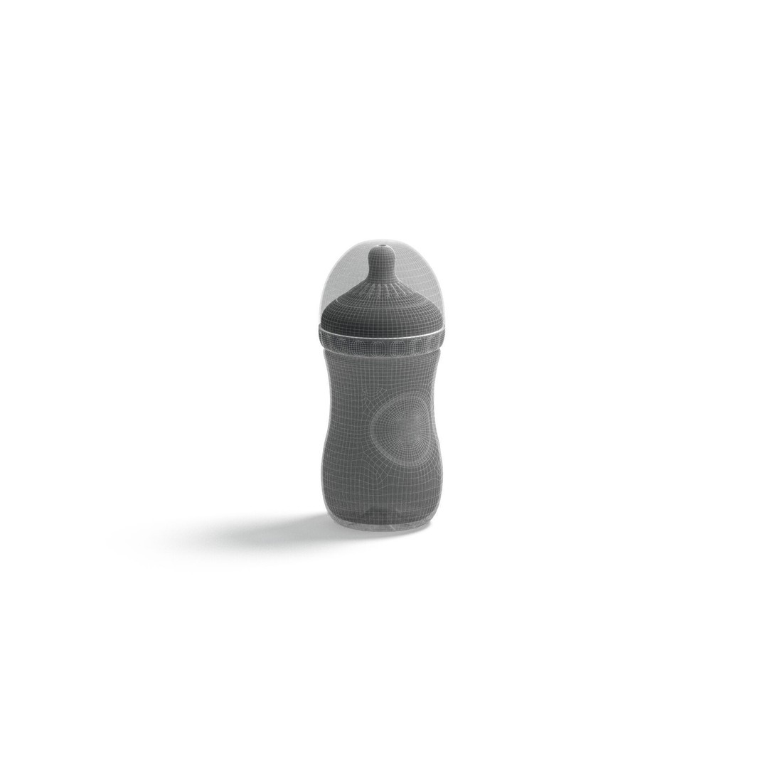 Empty Plastic Baby Bottle 3D Model – Realistic PBR Container, FBX & OBJ - View 9