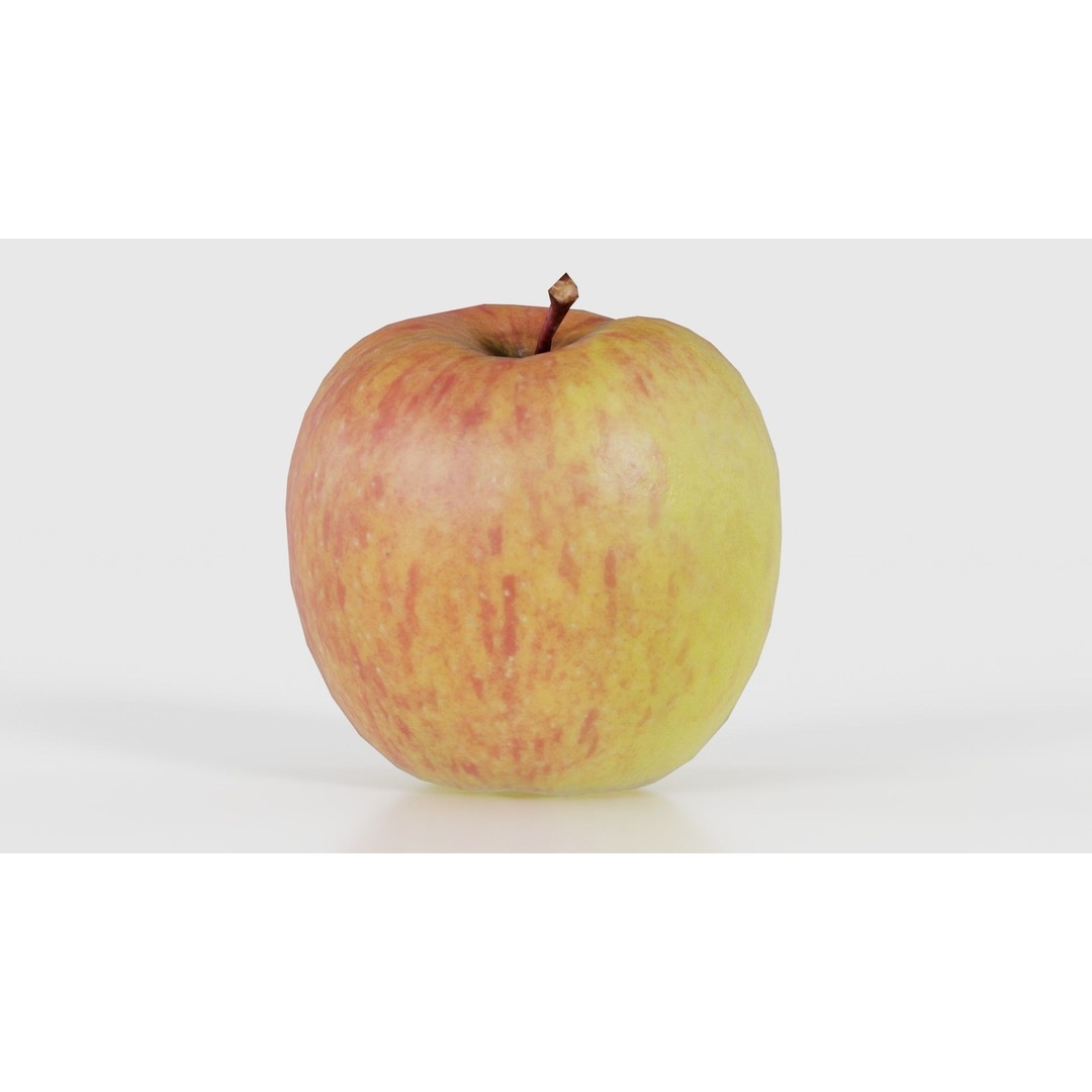 Apple 3D Model – Low Poly Fruit Asset with PBR Textures, Blender