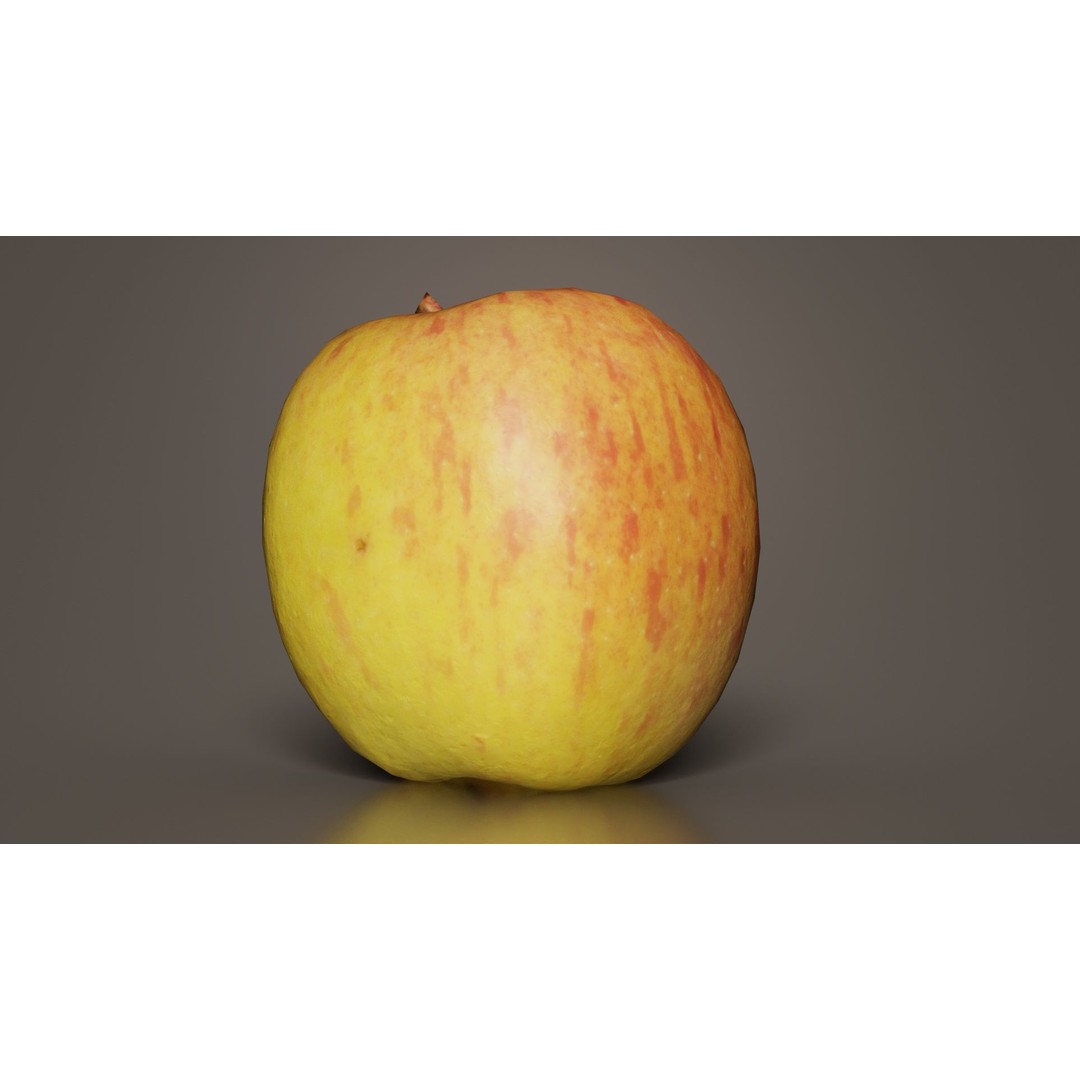 Apple 3D Model – Low Poly Fruit Asset with PBR Textures, Blender - View 10