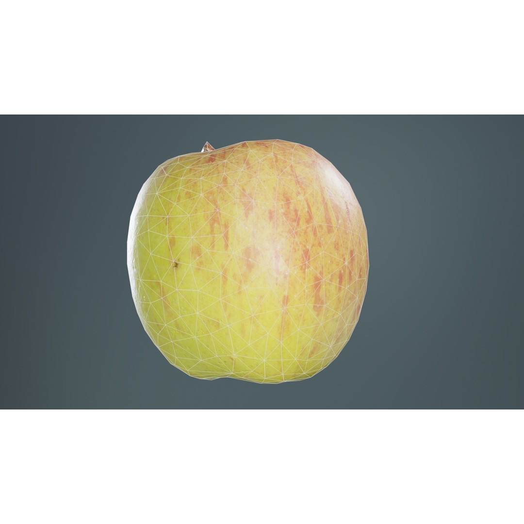 Apple 3D Model – Low Poly Fruit Asset with PBR Textures, Blender - View 12