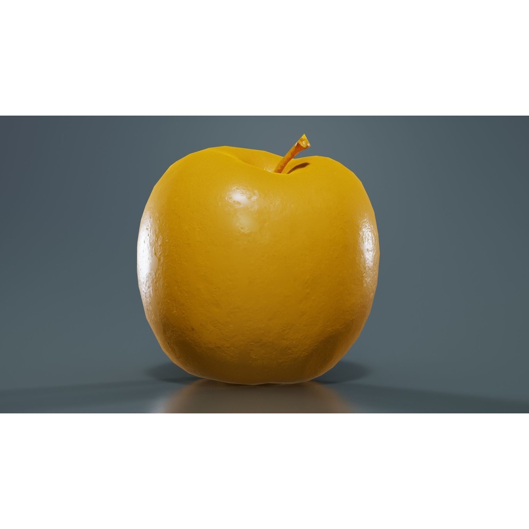 Apple 3D Model – Low Poly Fruit Asset with PBR Textures, Blender - View 14