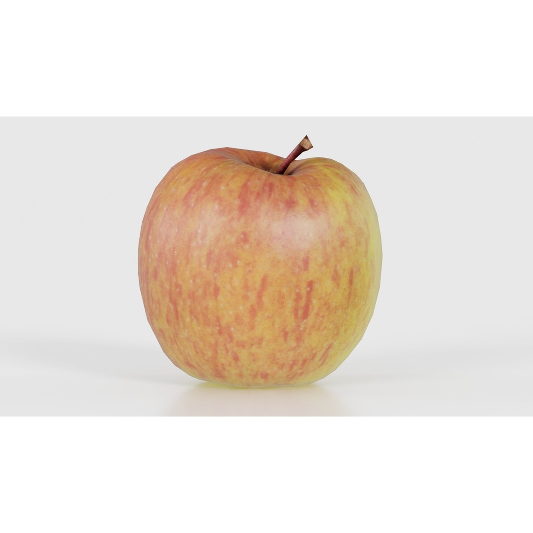 Apple 3D Model – Low Poly Fruit Asset with PBR Textures, Blender - View 17