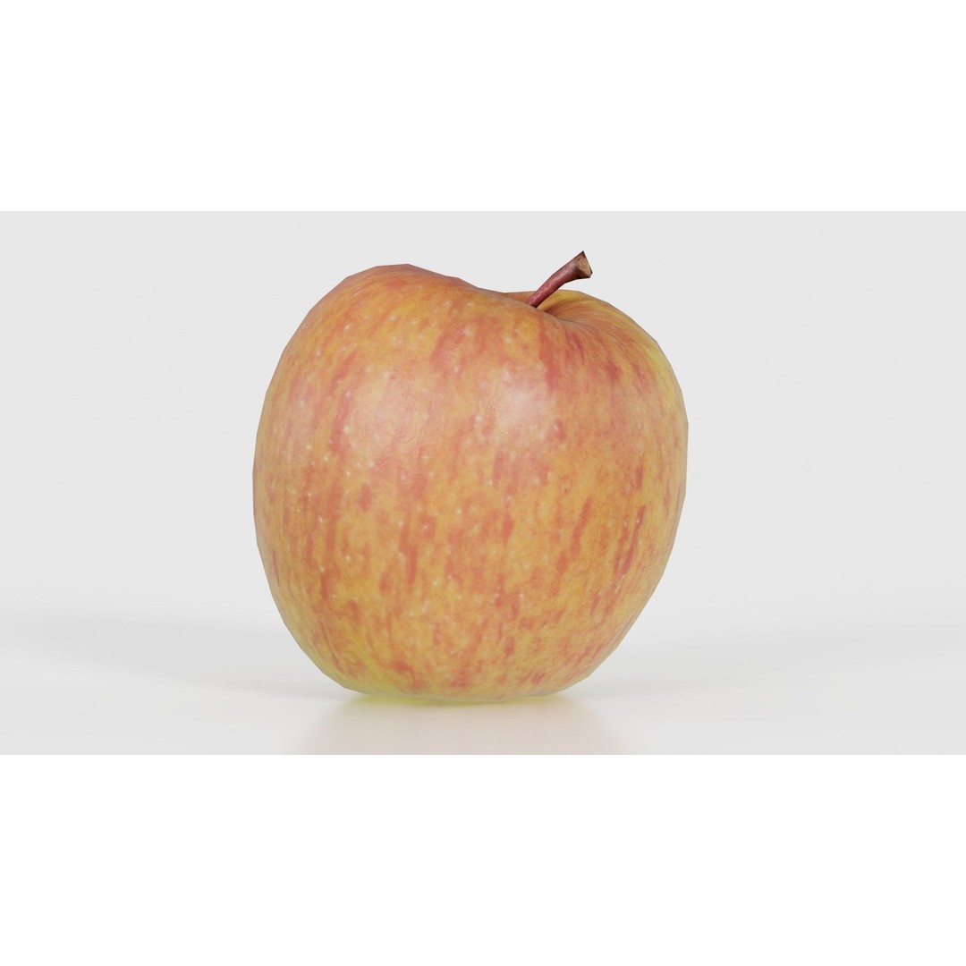 Apple 3D Model – Low Poly Fruit Asset with PBR Textures, Blender - View 18