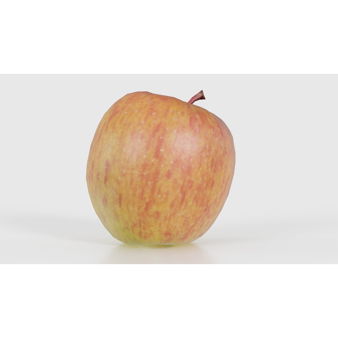 Apple 3D Model – Low Poly Fruit Asset with PBR Textures, Blender - View 19