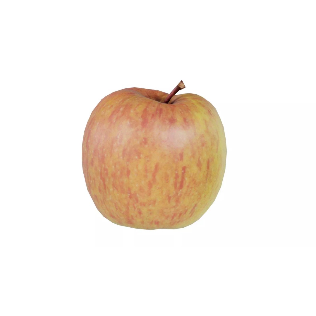Apple 3D Model – Low Poly Fruit Asset with PBR Textures, Blender - View 2