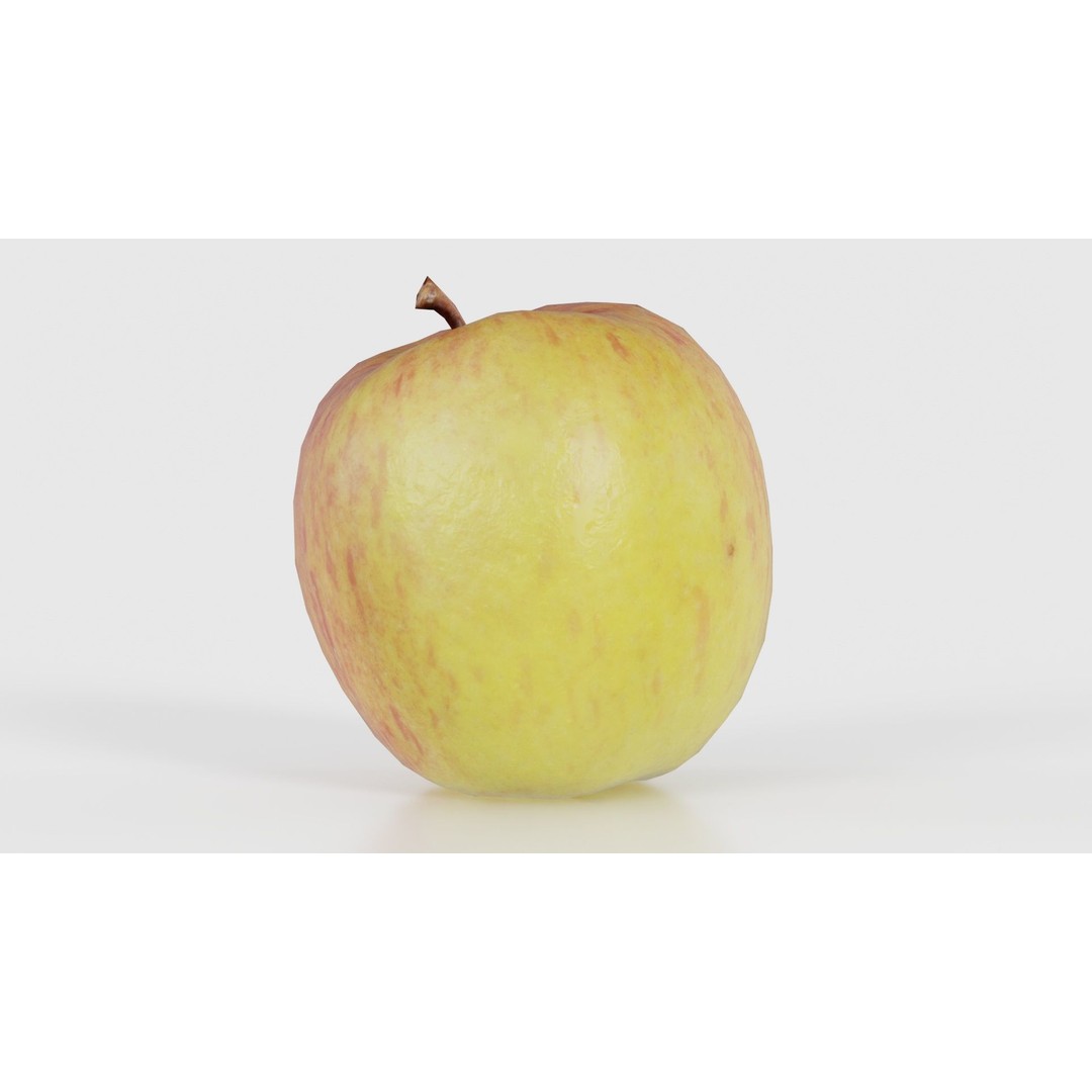 Apple 3D Model – Low Poly Fruit Asset with PBR Textures, Blender - View 26