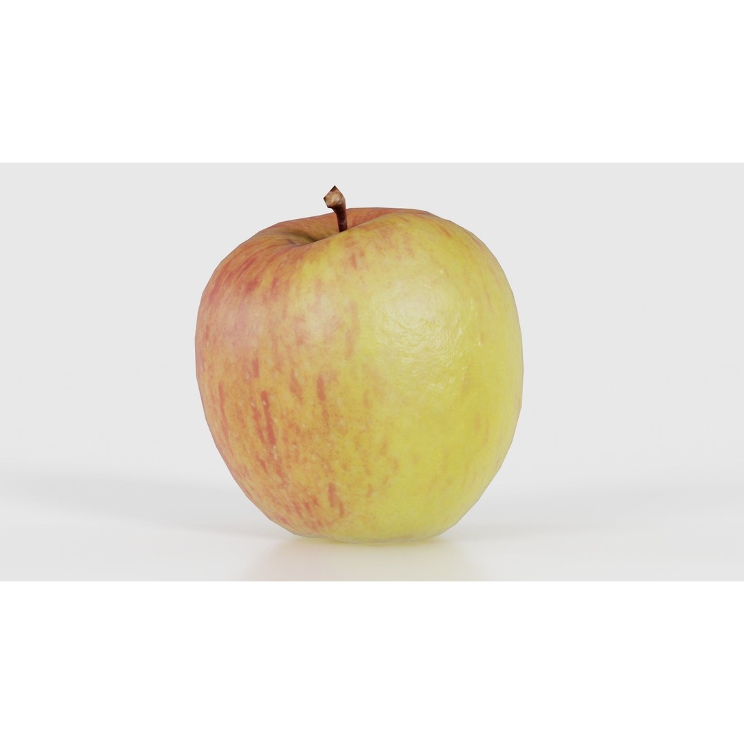 Apple 3D Model – Low Poly Fruit Asset with PBR Textures, Blender - View 27