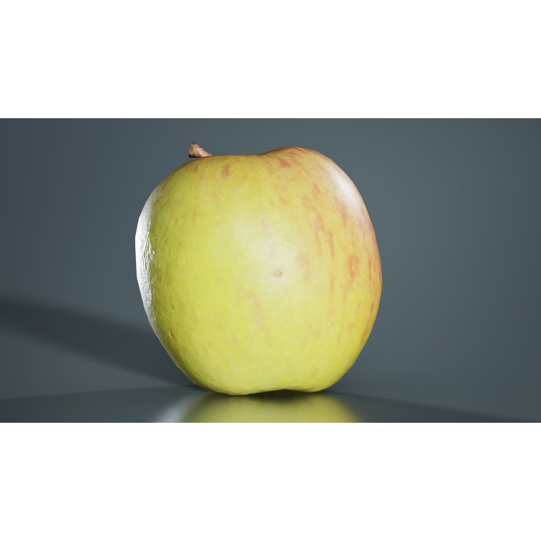 Apple 3D Model – Low Poly Fruit Asset with PBR Textures, Blender - View 6