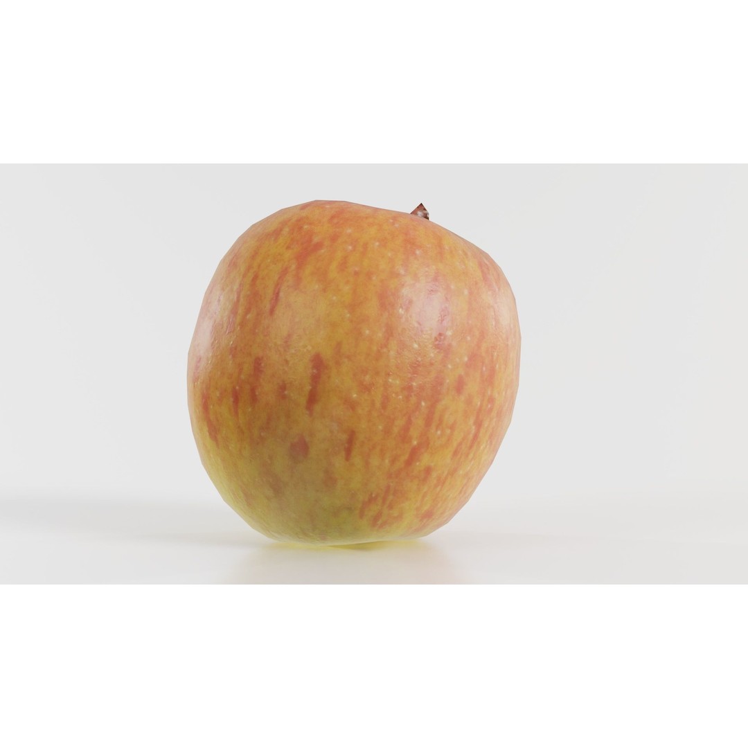 Apple 3D Model – Low Poly Fruit Asset with PBR Textures, Blender - View 8