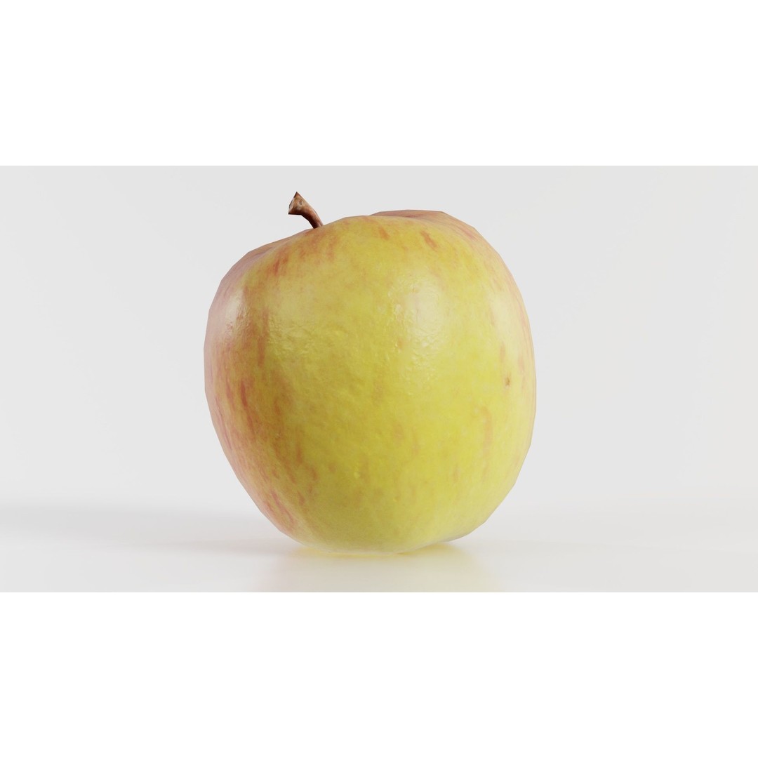 Apple 3D Model – Low Poly Fruit Asset with PBR Textures, Blender - View 9
