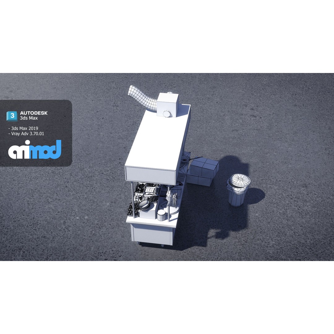 Spicy Fried Chicken Vendor 3D Model – Game Ready PBR Asset, FBX - View 15