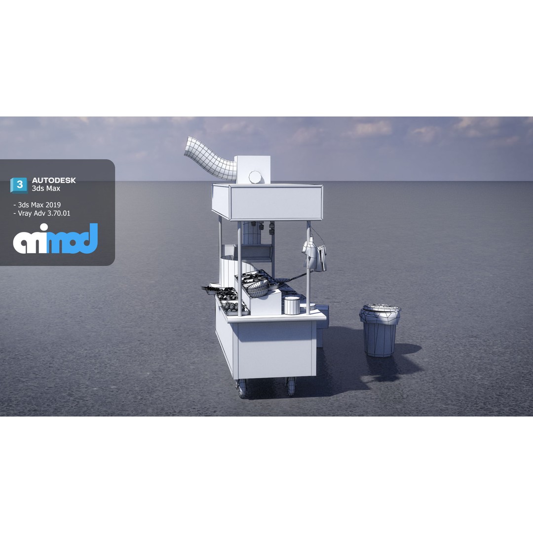 Spicy Fried Chicken Vendor 3D Model – Game Ready PBR Asset, FBX - View 19