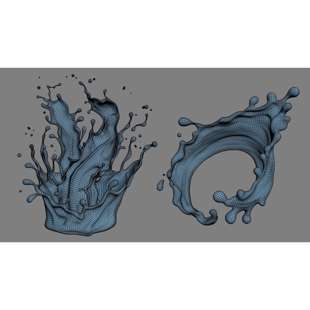 Splash of Milk 3D Model Collection – Realistic Beverage Assets, FBX, OBJ