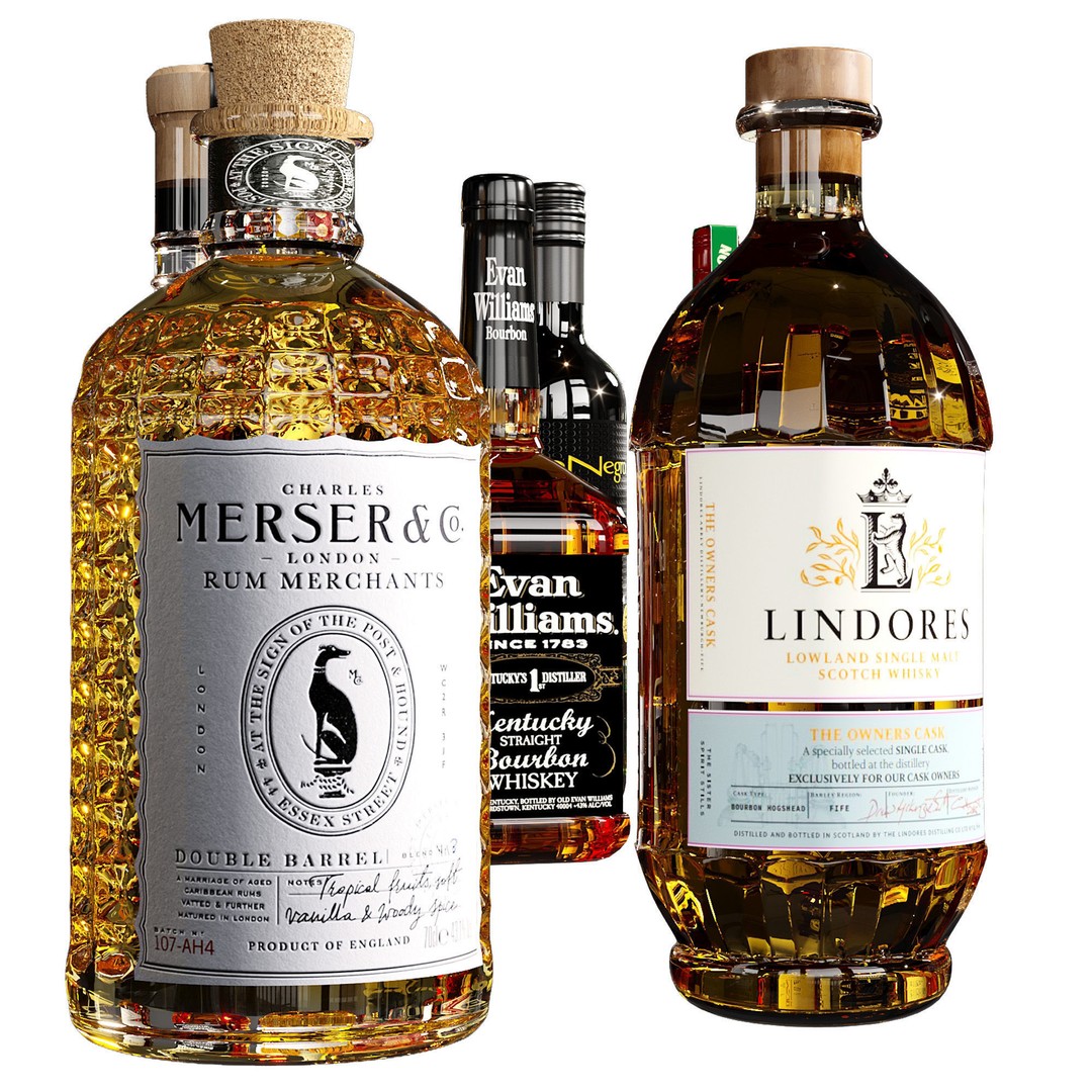 Scotch Whiskey Bottle Collection 3D Model – High Detail PBR Asset, FBX - View 10