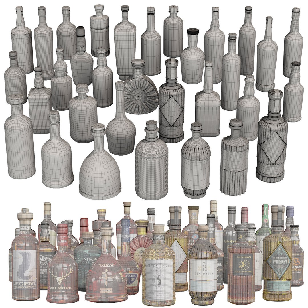 Scotch Whiskey Bottle Collection 3D Model – High Detail PBR Asset, FBX - View 16