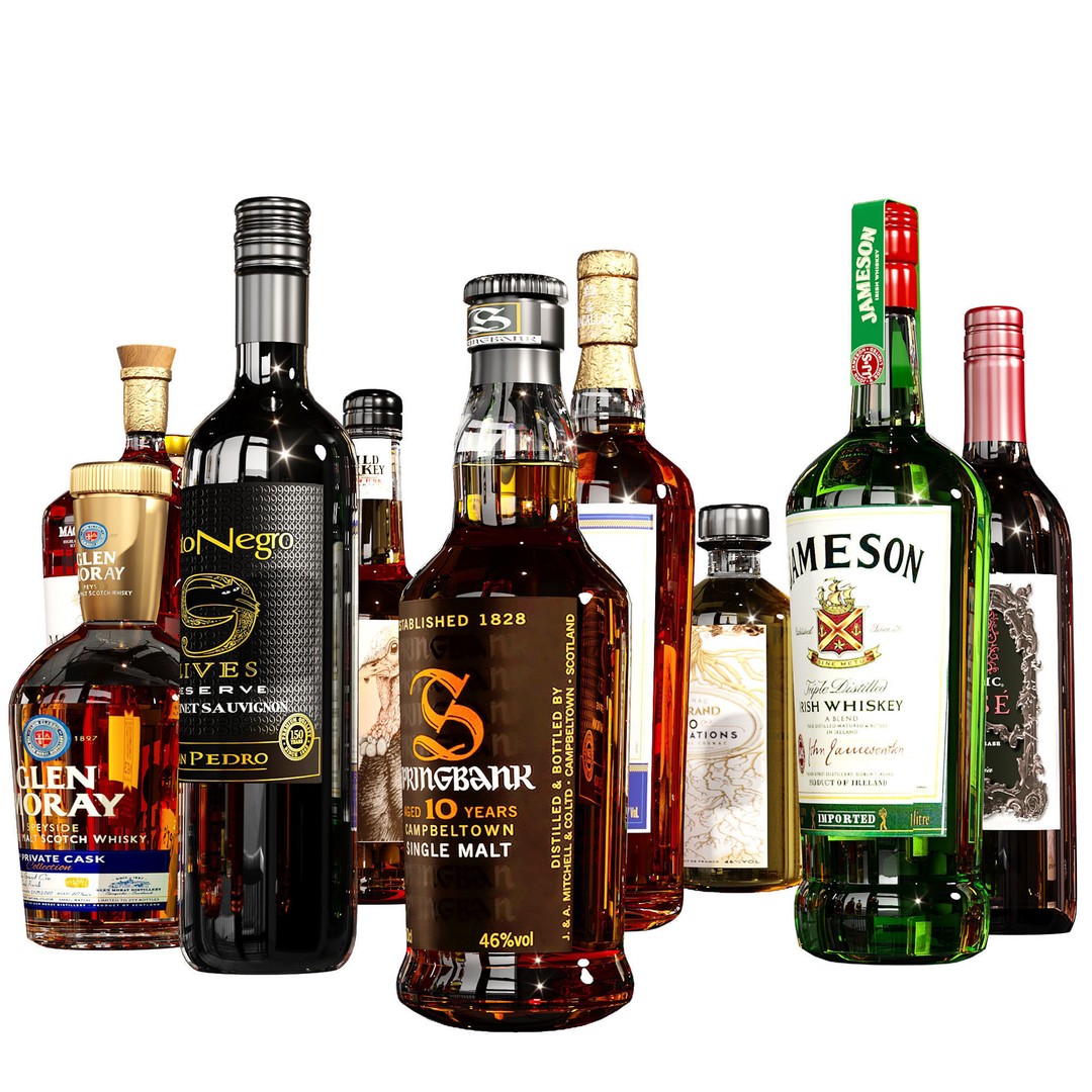 Scotch Whiskey Bottle Collection 3D Model – High Detail PBR Asset, FBX - View 18