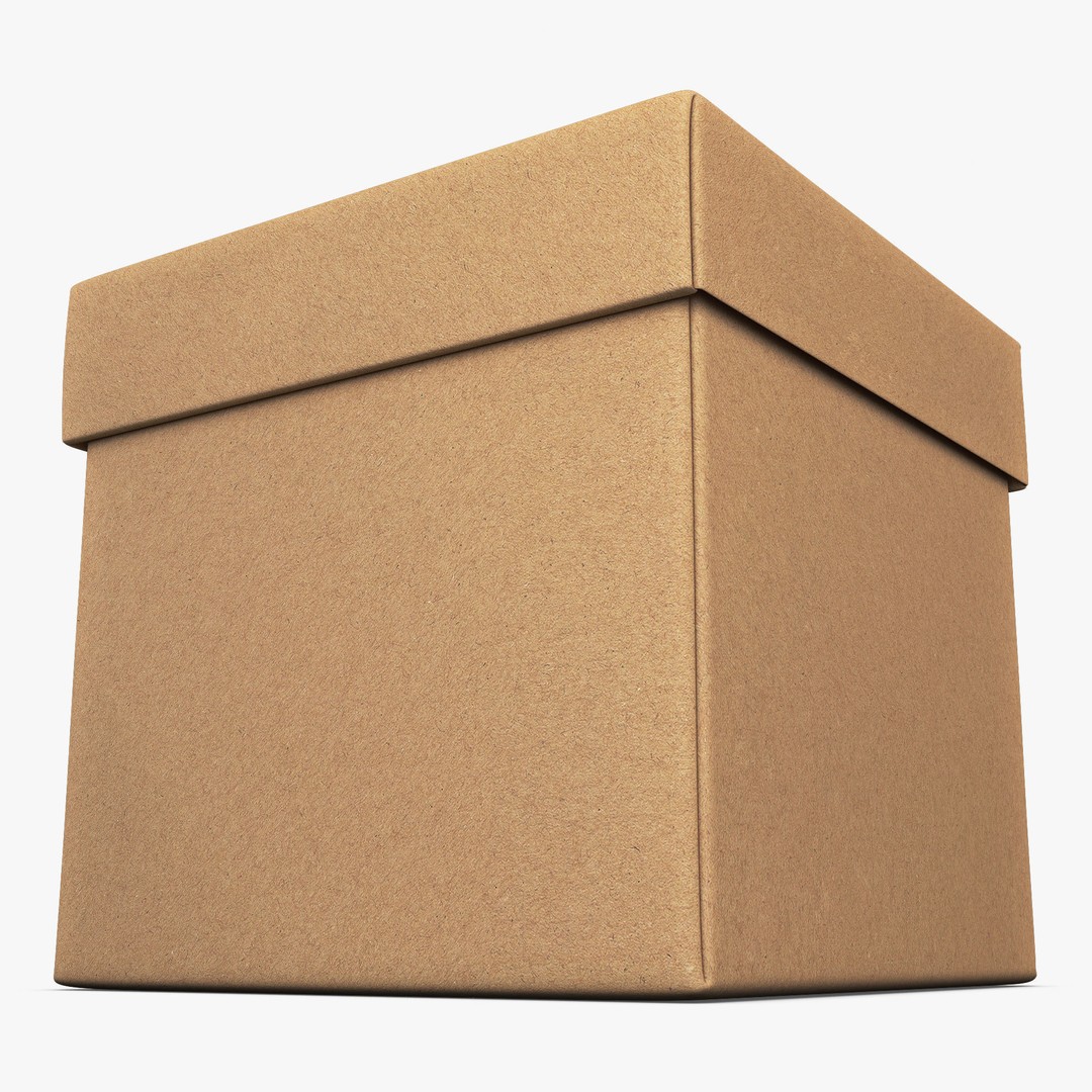 Cardboard Box 3D Model – High Poly PBR Asset, FBX, OBJ - View 3