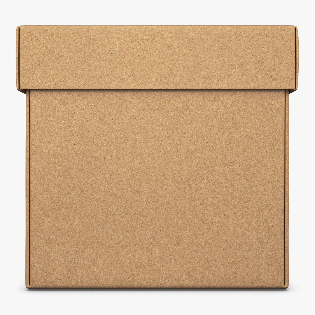 Cardboard Box 3D Model – High Poly PBR Asset, FBX, OBJ - View 4