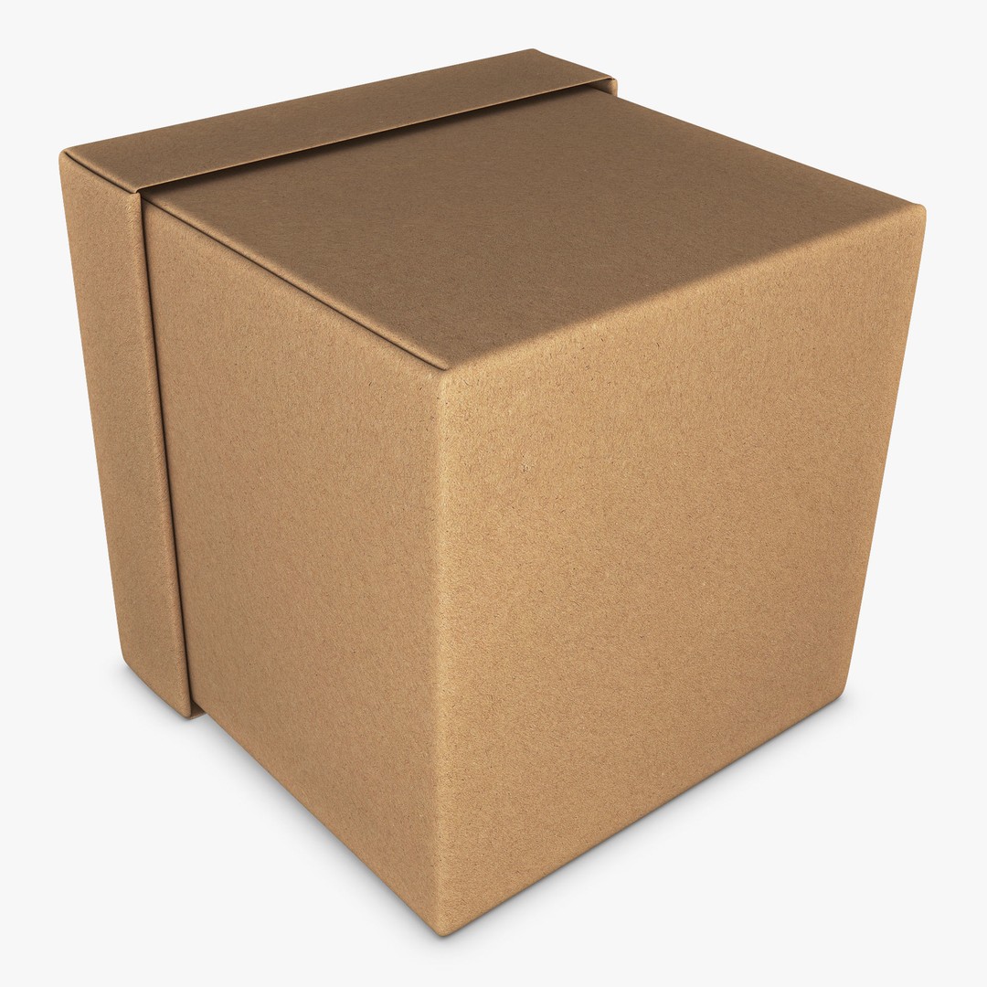 Cardboard Box 3D Model – High Poly PBR Asset, FBX, OBJ - View 6