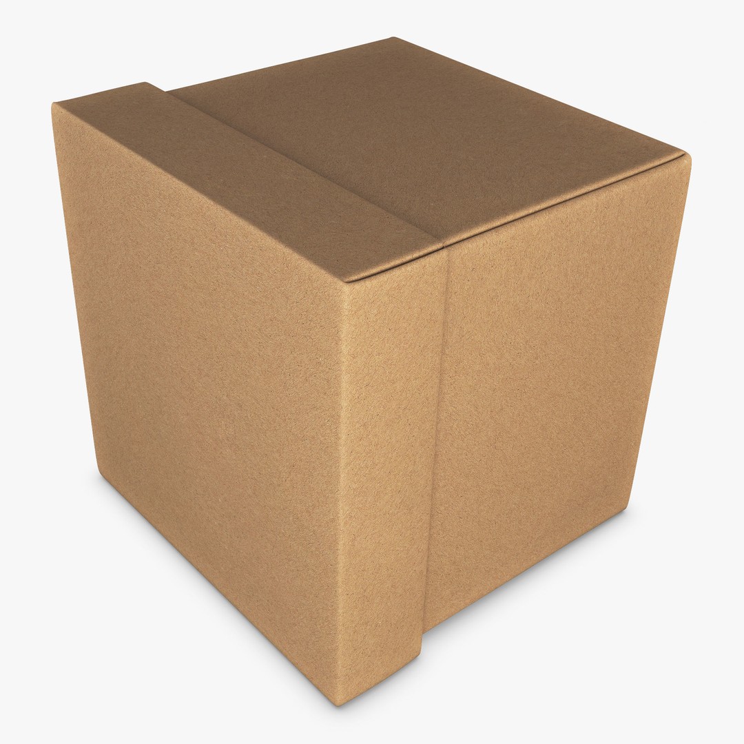 Cardboard Box 3D Model – High Poly PBR Asset, FBX, OBJ - View 7
