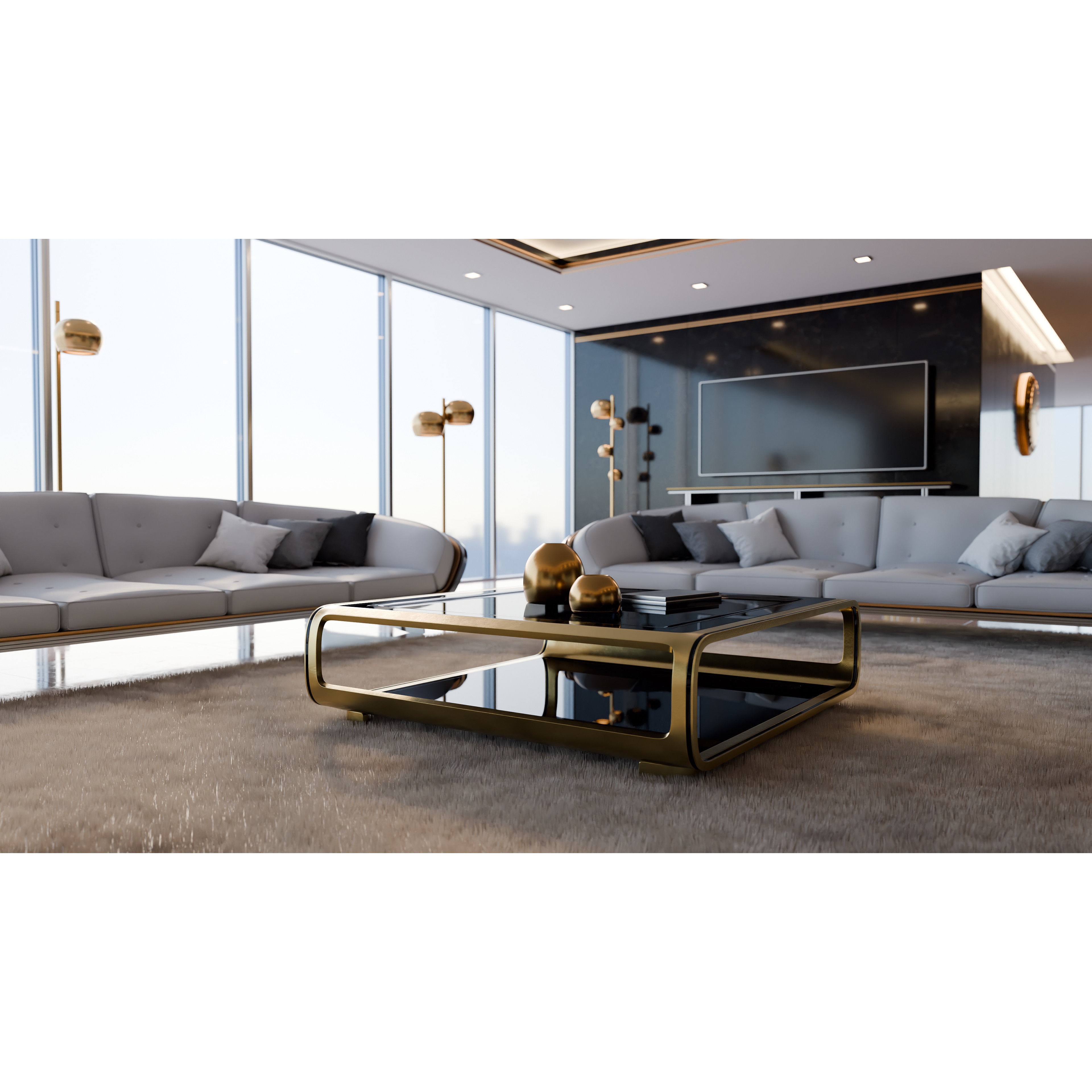 Modern Deco Living Room - High-Poly 3D Model - View 5