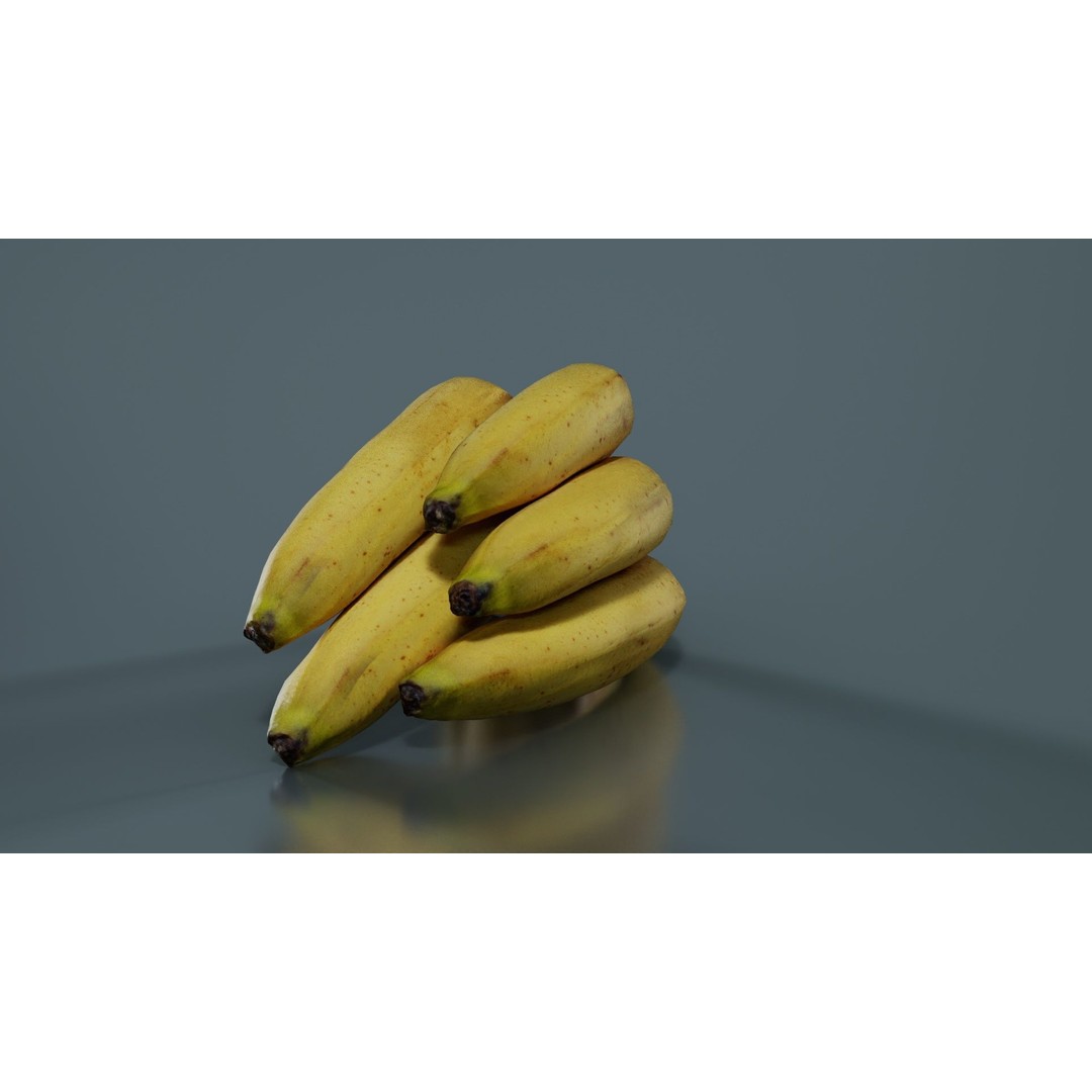 Banana Bunch 3D Model – Low Poly Game Asset, FBX, PBR Textures - View 10