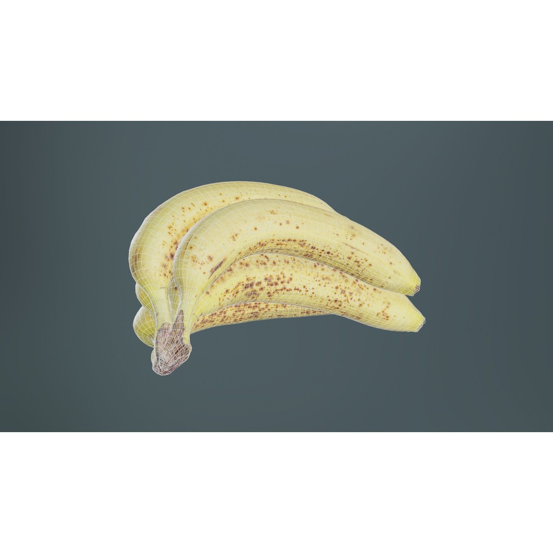 Banana Bunch 3D Model – Low Poly Game Asset, FBX, PBR Textures - View 11