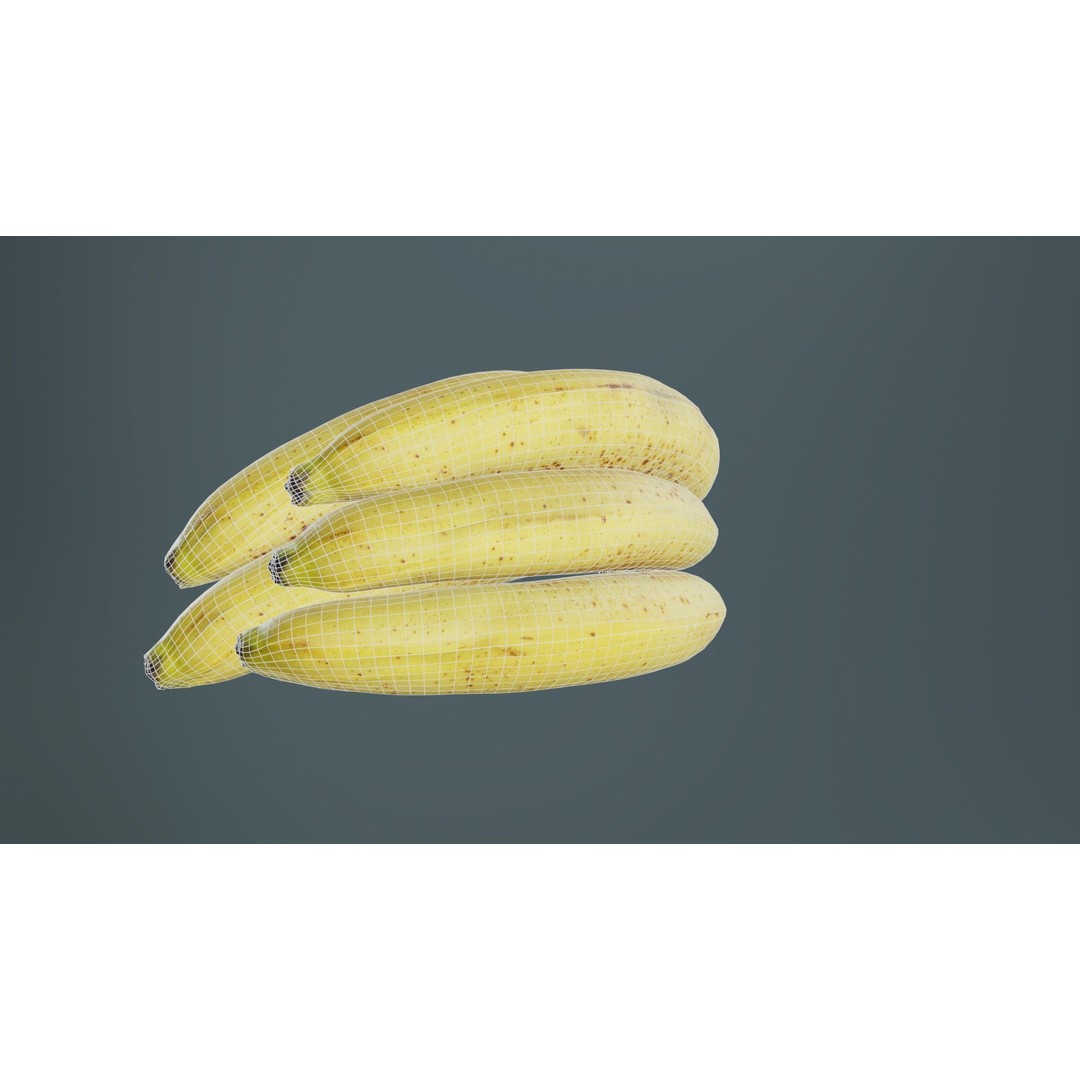 Banana Bunch 3D Model – Low Poly Game Asset, FBX, PBR Textures - View 12