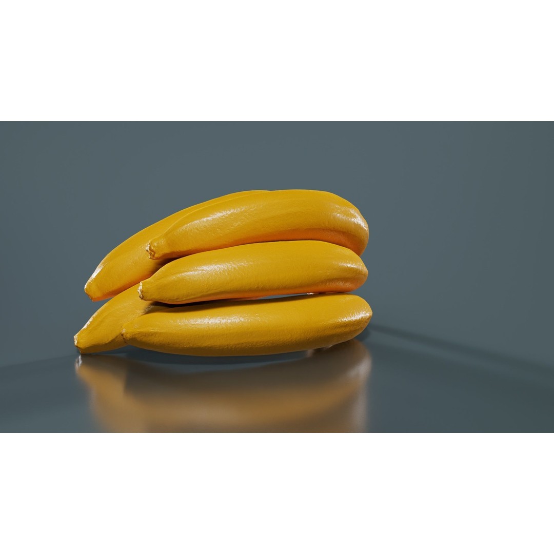 Banana Bunch 3D Model – Low Poly Game Asset, FBX, PBR Textures - View 15