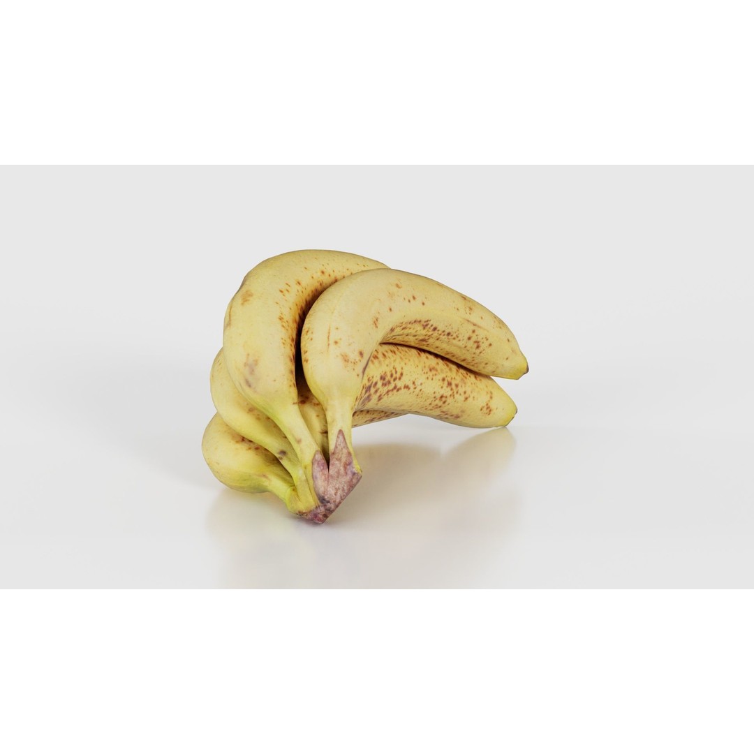 Banana Bunch 3D Model – Low Poly Game Asset, FBX, PBR Textures - View 18