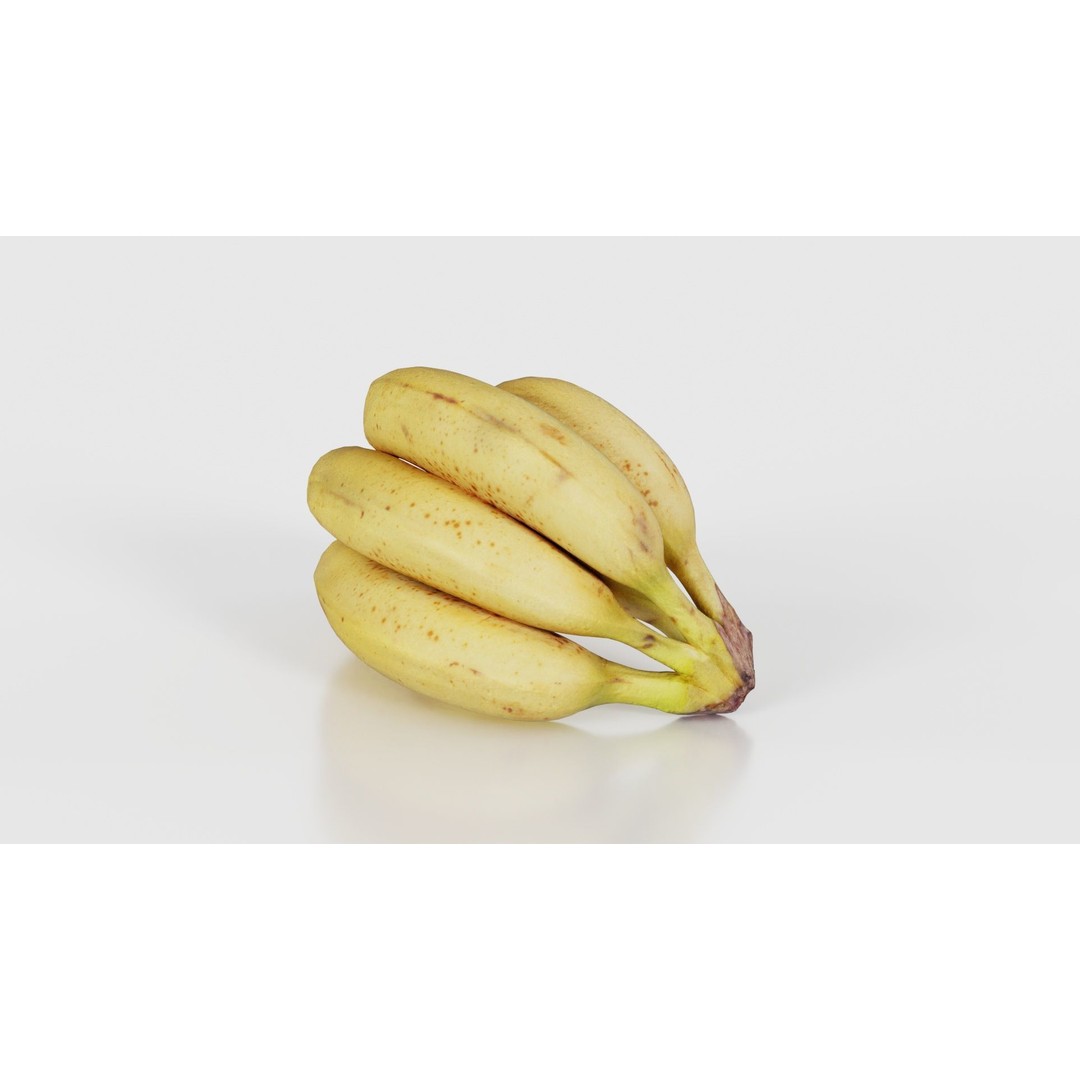 Banana Bunch 3D Model – Low Poly Game Asset, FBX, PBR Textures - View 20