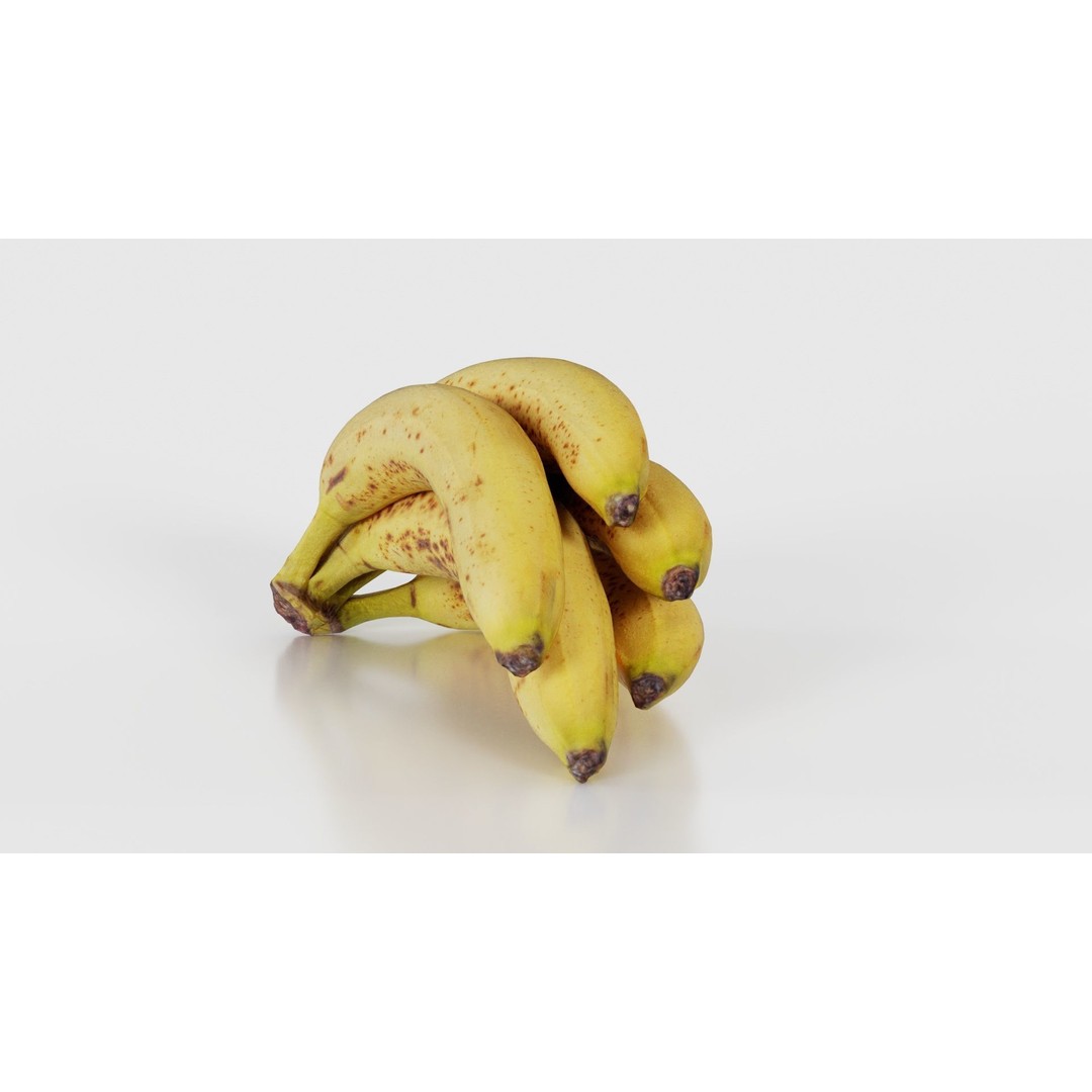Banana Bunch 3D Model – Low Poly Game Asset, FBX, PBR Textures - View 26