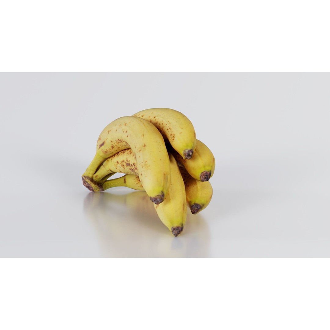 Banana Bunch 3D Model – Low Poly Game Asset, FBX, PBR Textures - View 3