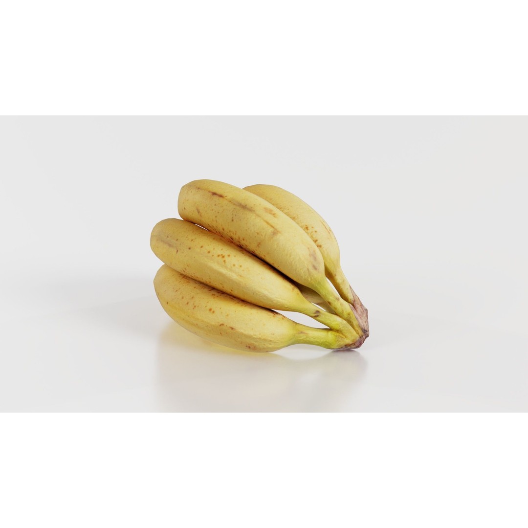 Banana Bunch 3D Model – Low Poly Game Asset, FBX, PBR Textures - View 4