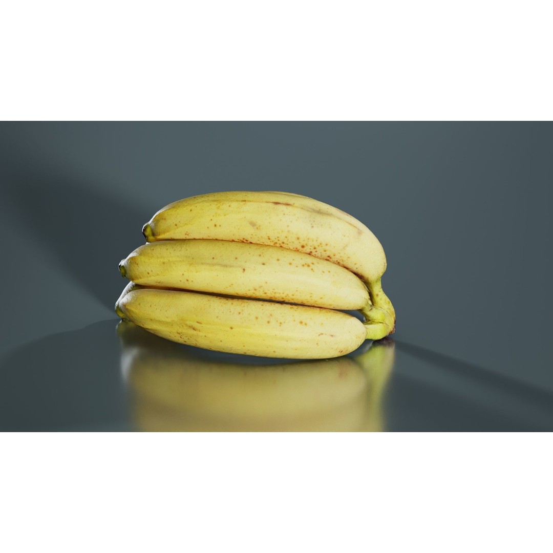 Banana Bunch 3D Model – Low Poly Game Asset, FBX, PBR Textures - View 5
