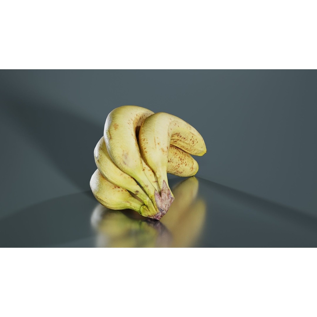 Banana Bunch 3D Model – Low Poly Game Asset, FBX, PBR Textures - View 7