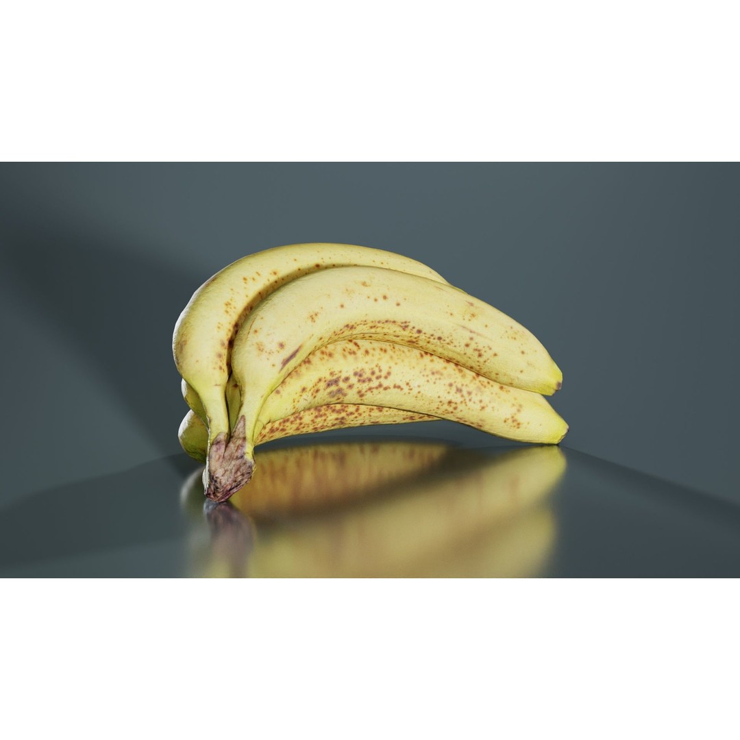 Banana Bunch 3D Model – Low Poly Game Asset, FBX, PBR Textures - View 8