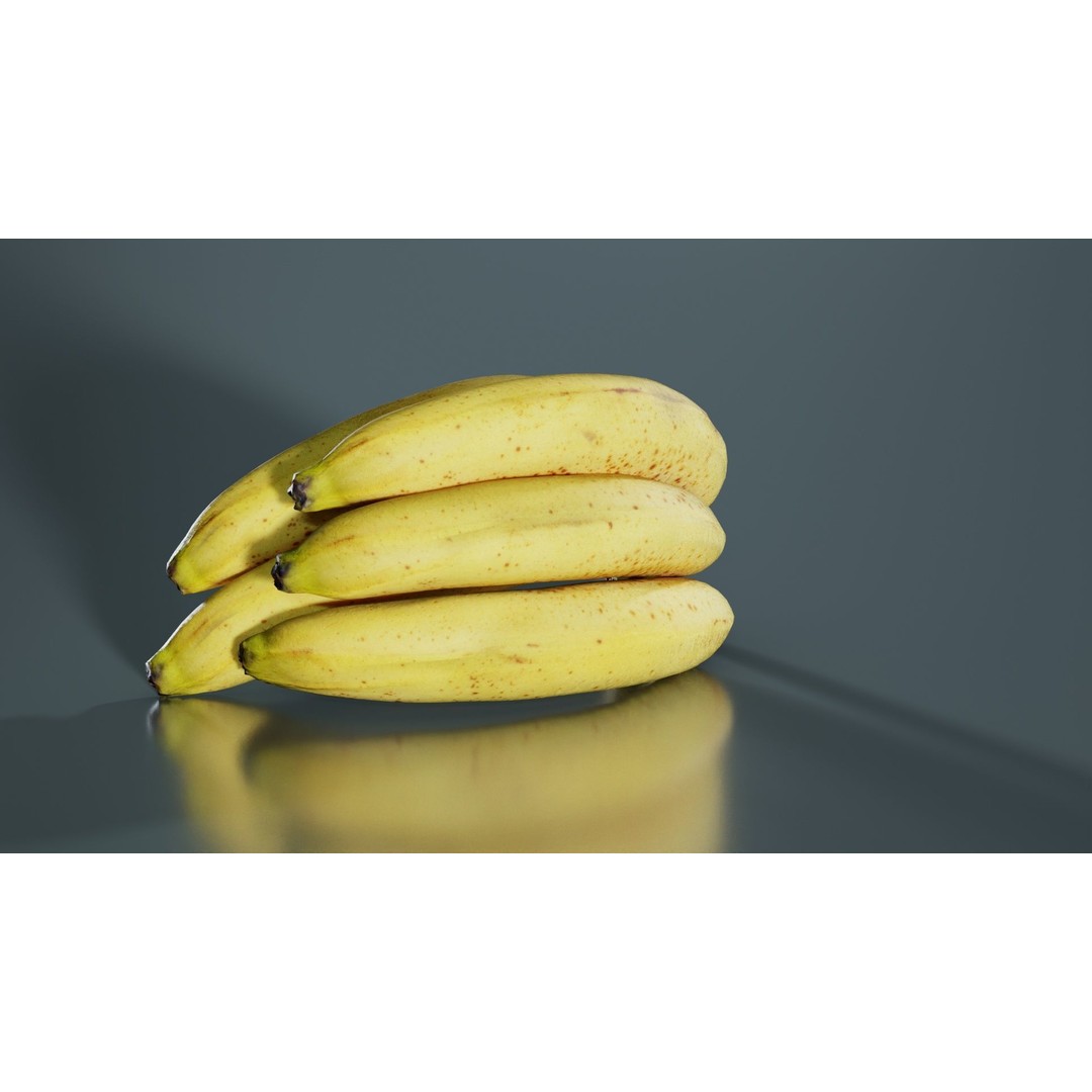 Banana Bunch 3D Model – Low Poly Game Asset, FBX, PBR Textures - View 9
