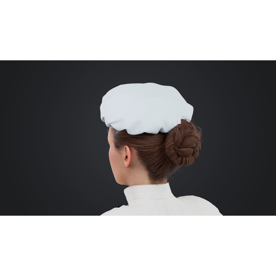 Female Chef 3D Model – Rigged Low-Poly Character for Animation - View 11