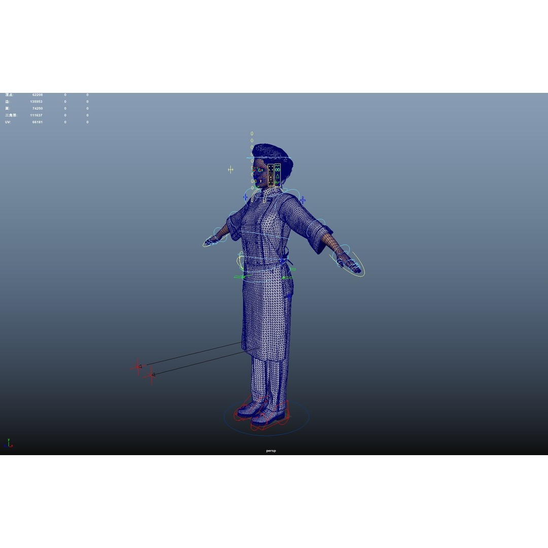 Female Chef 3D Model – Rigged Low-Poly Character for Animation - View 22