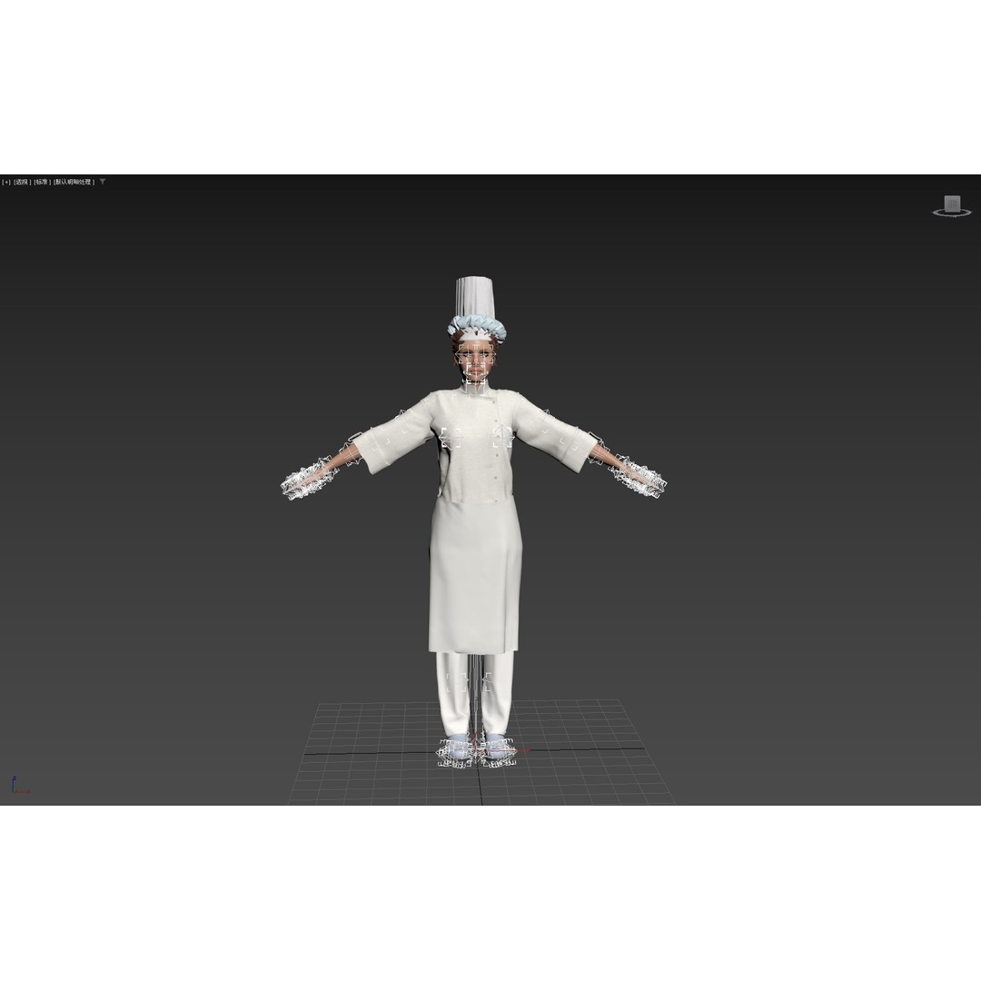 Female Chef 3D Model – Rigged Low-Poly Character for Animation - View 25
