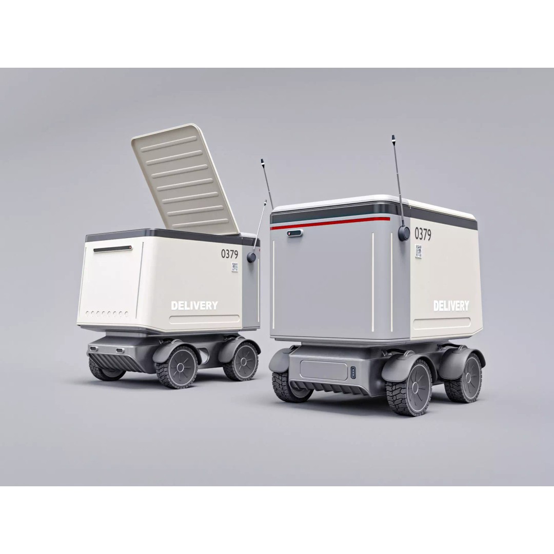 Delivery Robot 3D Model – Low Poly Concept Vehicle, FBX, Blender - View 2